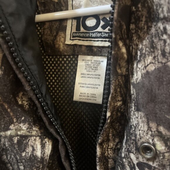 10X Brand Camo Jacket Mossy Oak Break Up Infinity Hooded Hunting Coat Men XL - Picture 5 of 16